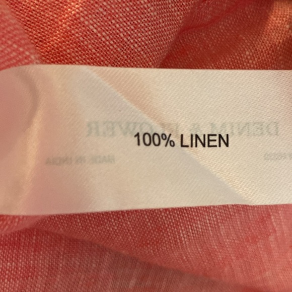 Denim & Flower Ricky Singh pink Linen Collection shirt Sz XL 100% Linen - Picture 5 of 5